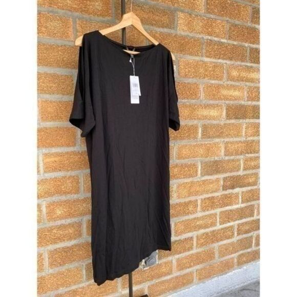 Eileen Fisher Black Kimono jersey dress size small black - Picture 3 of 11
